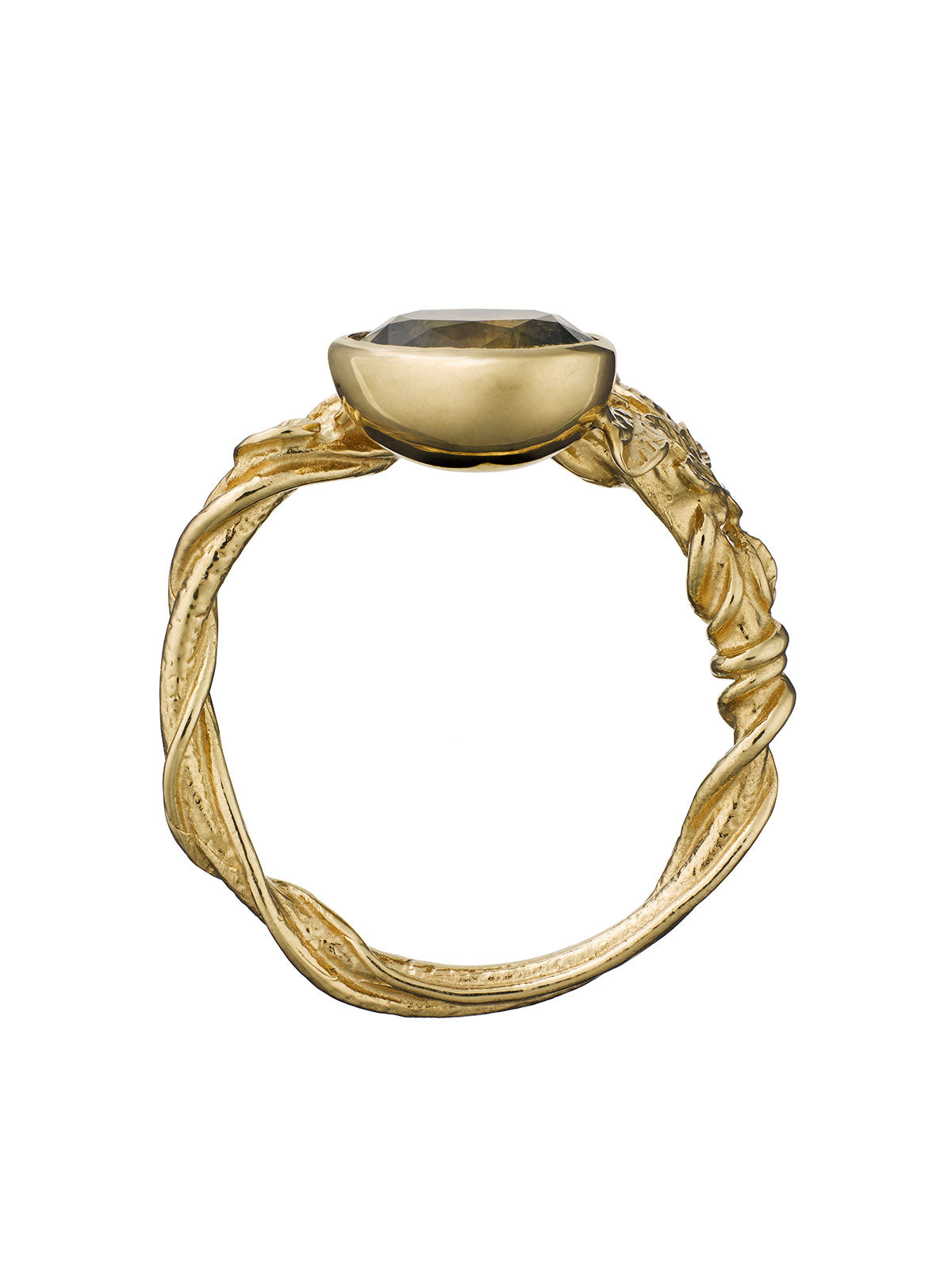 Asymmetric Arbor Ring with 1.31ct Oval Brilliant Fancy Deep Brownish Yellow Natural Untreated Diamond