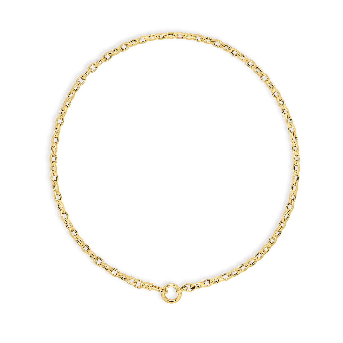 Oval Chain Necklace with Connector