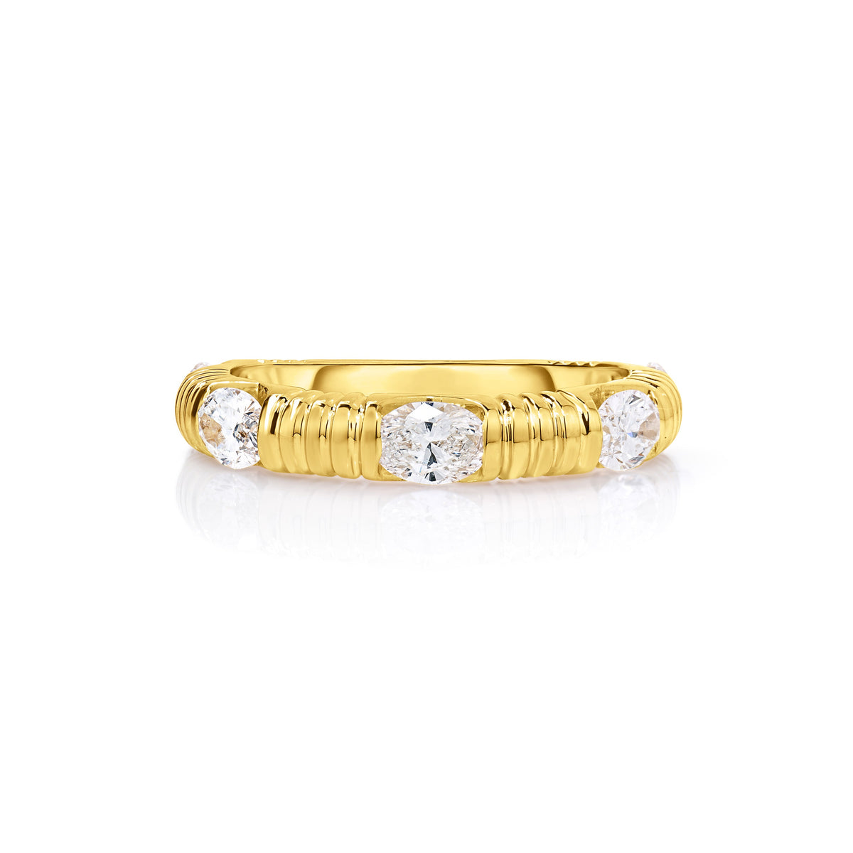 Oval Lab Diamond Fluted Ring