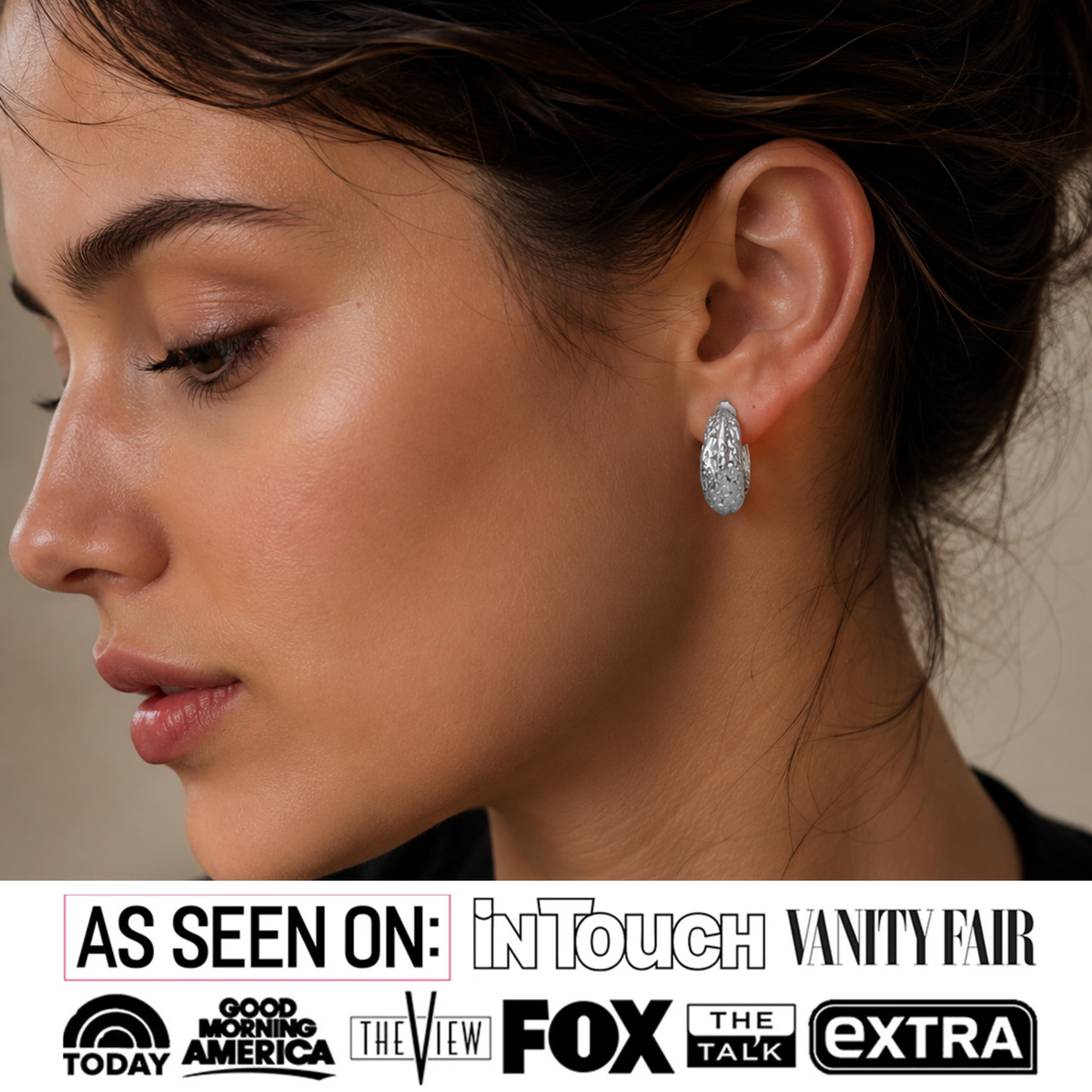 Oaklynn 18k White Gold Plated 20mm Semi-Hoop Earrings for Women