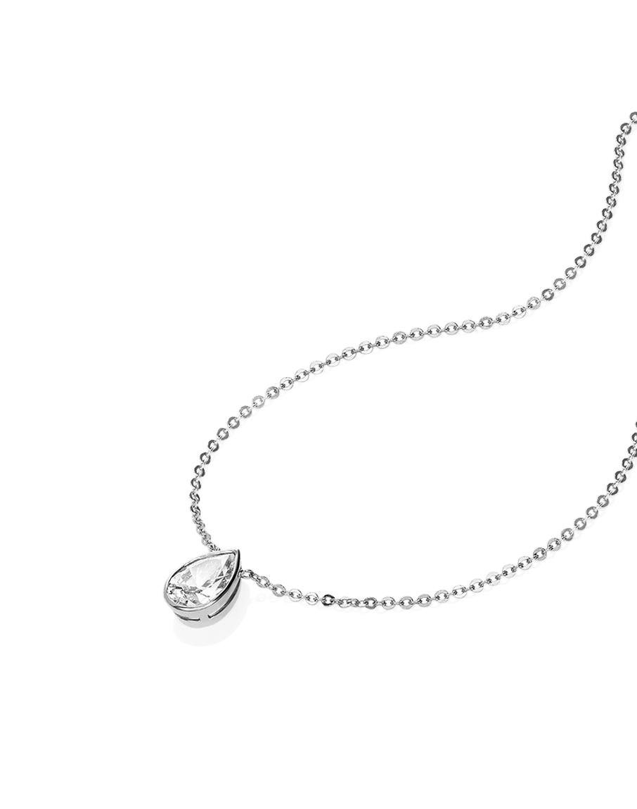 Ocean Drop Necklace (White Gold)