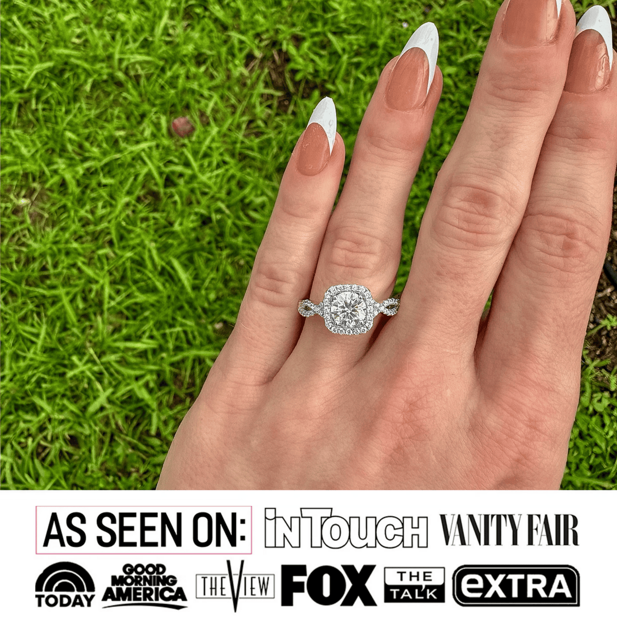 Moissanite by Cate & Chloe Octavia 1.15ctw Round Cut 925 Sterling Silver 18k White Gold Plated Forever Engagement Ring