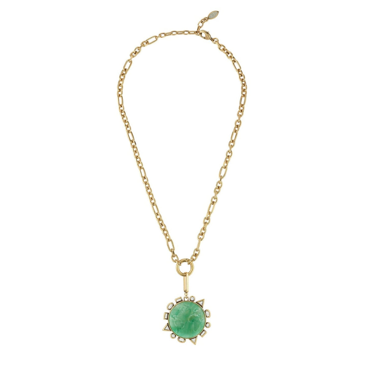 Odyssey Link Necklace Green Gold