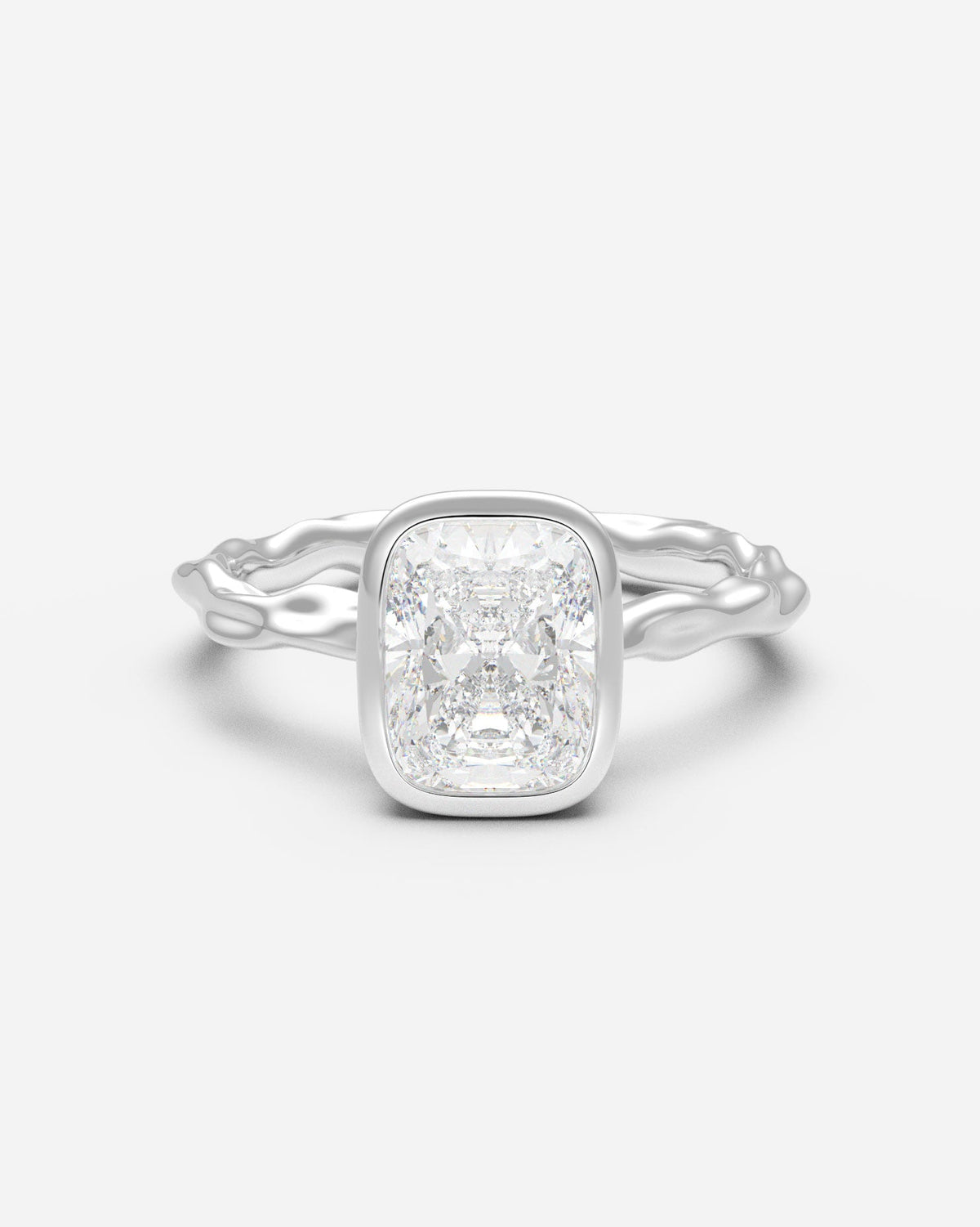 The Organic Bezel Solitaire — Elongated Cushion