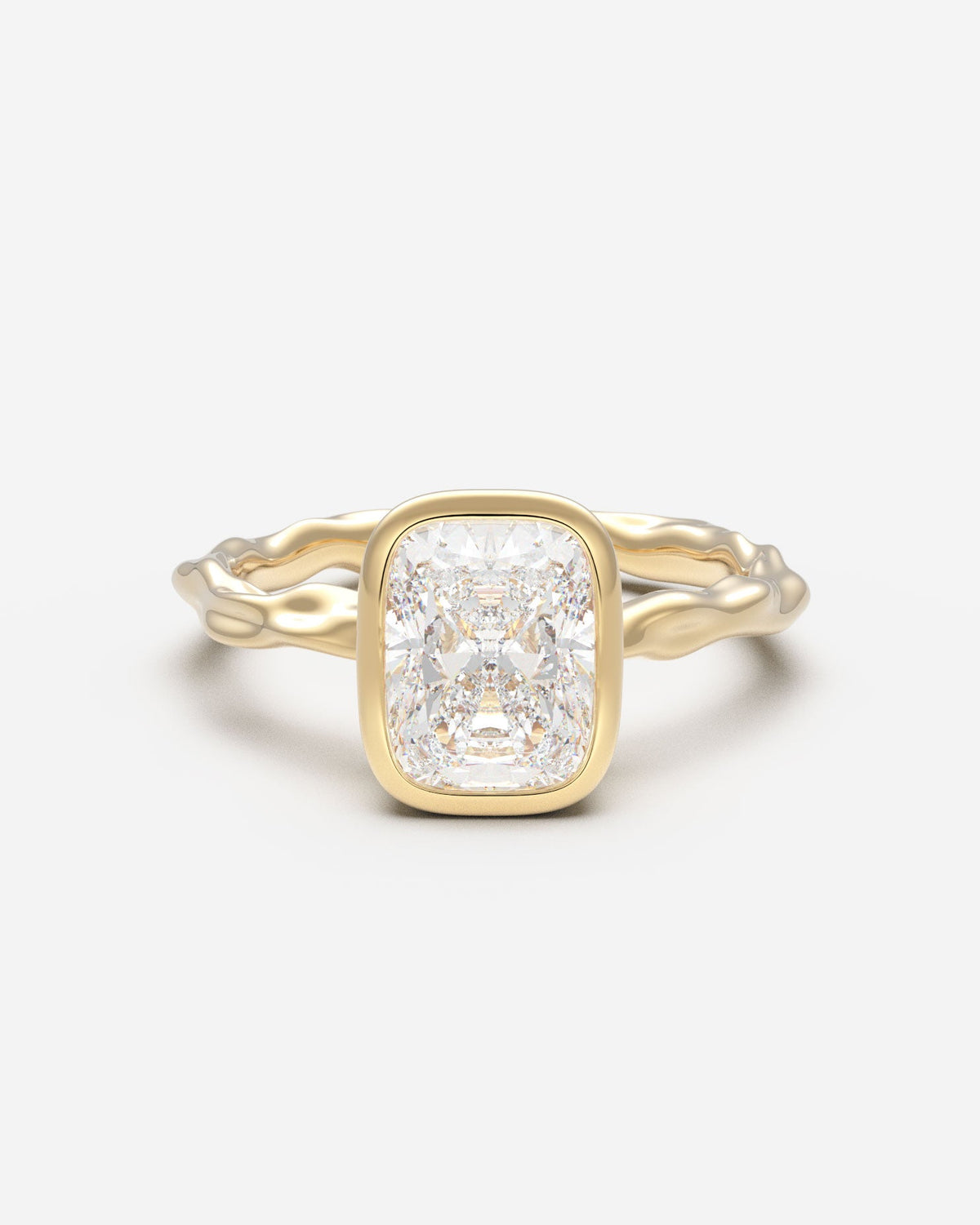 The Organic Bezel Solitaire — Elongated Cushion
