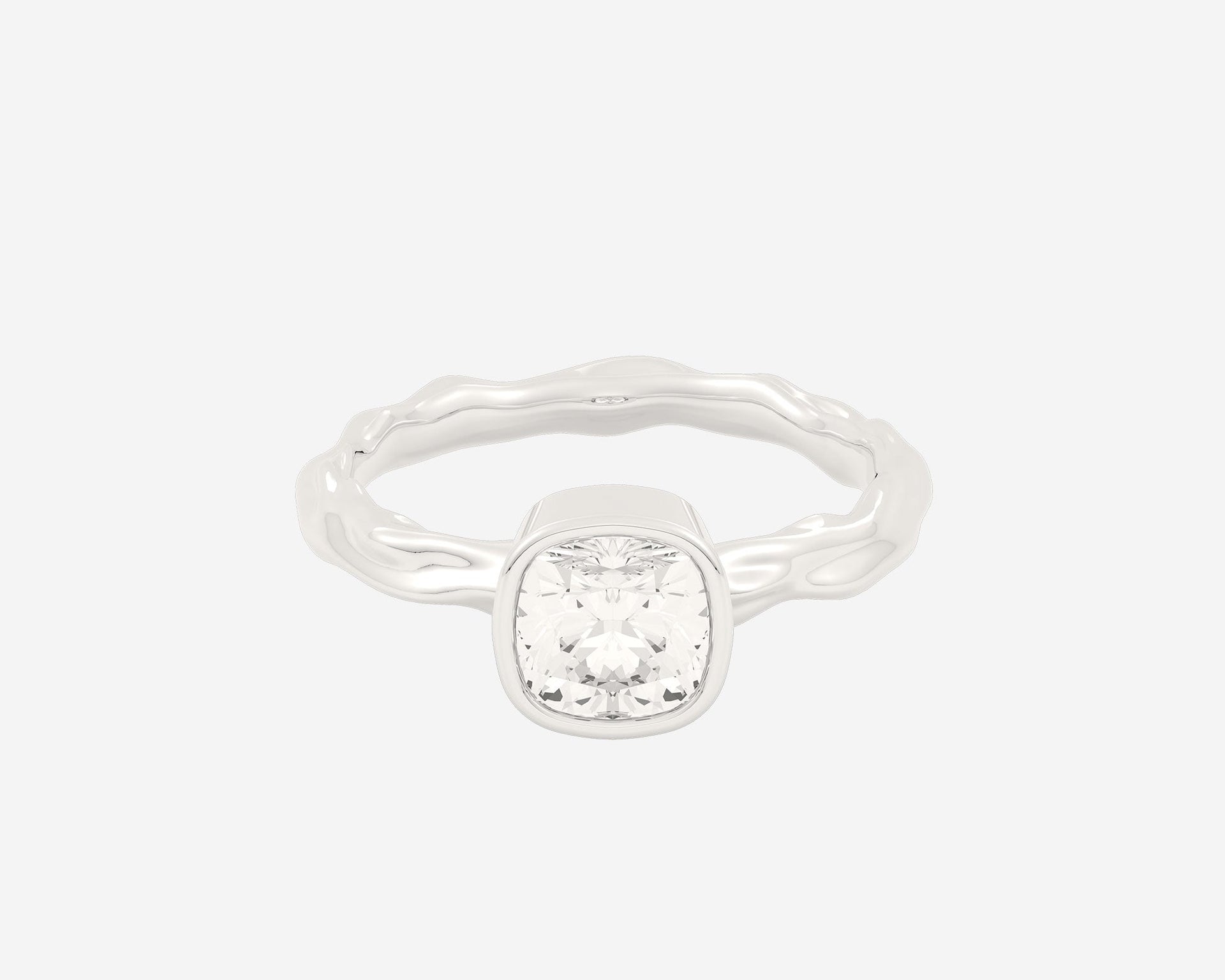The Organic Bezel Solitaire — Cushion