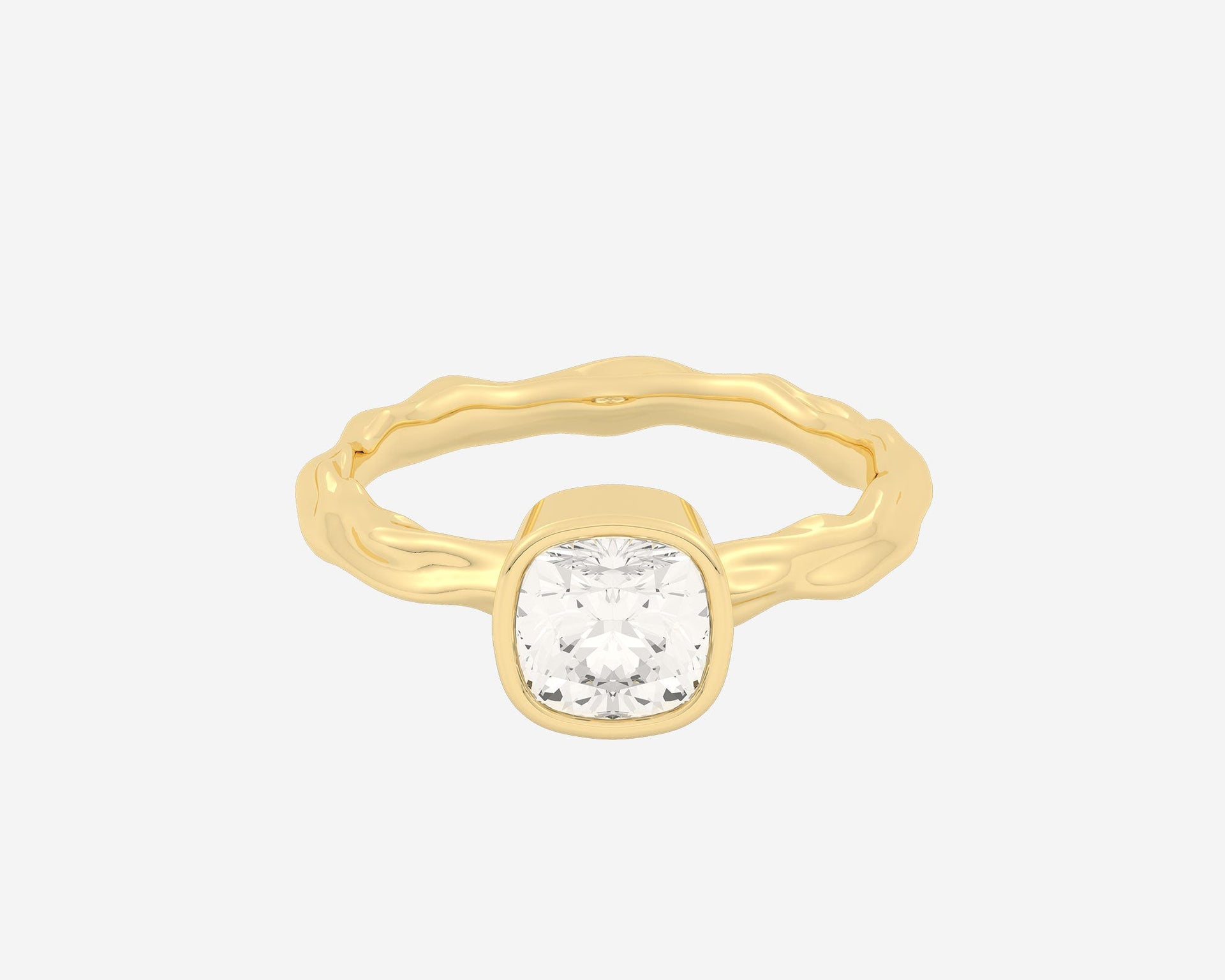 The Organic Bezel Solitaire — Cushion