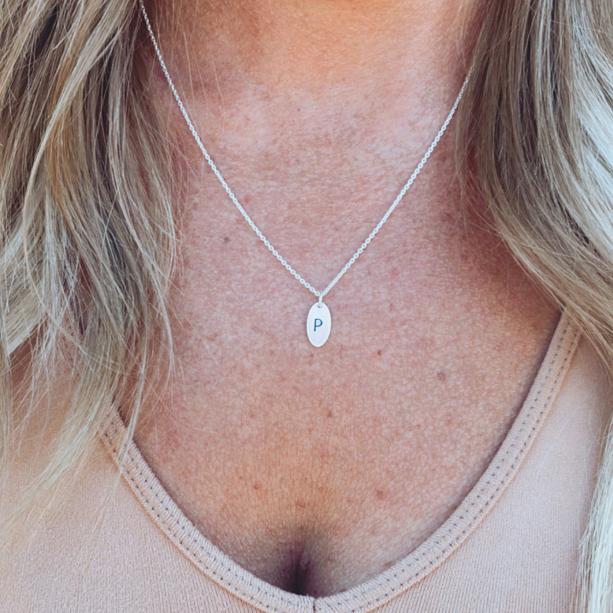 Oval Necklace - Custom Initial Necklace