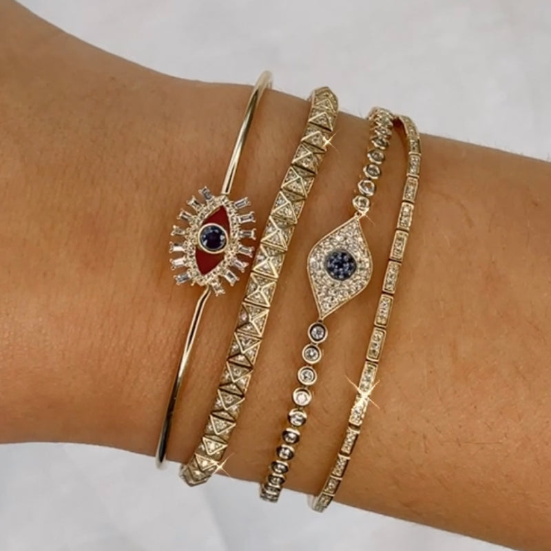 Gold Diamond Pyramid Bracelet