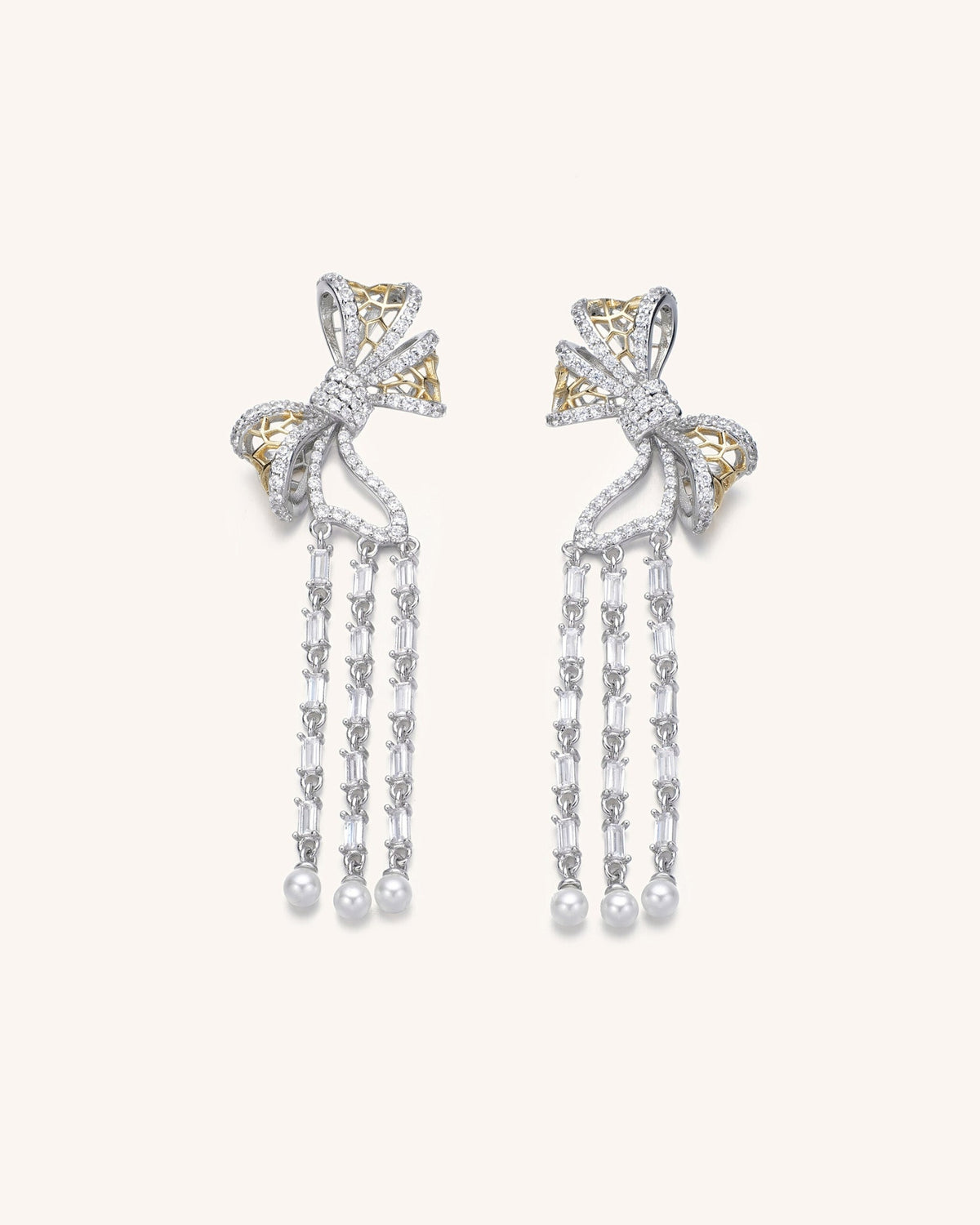 Lace Bow Drop Earrings