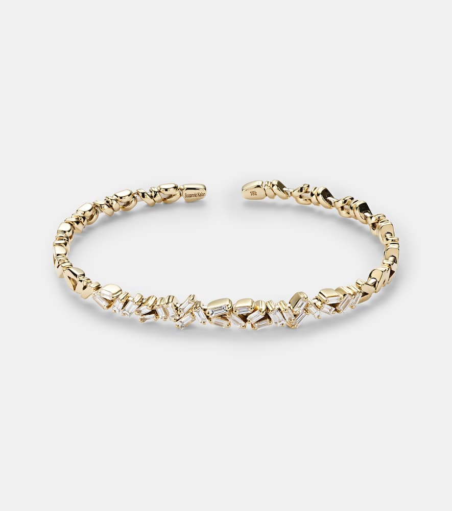 Fireworks 18kt gold and diamond bangle