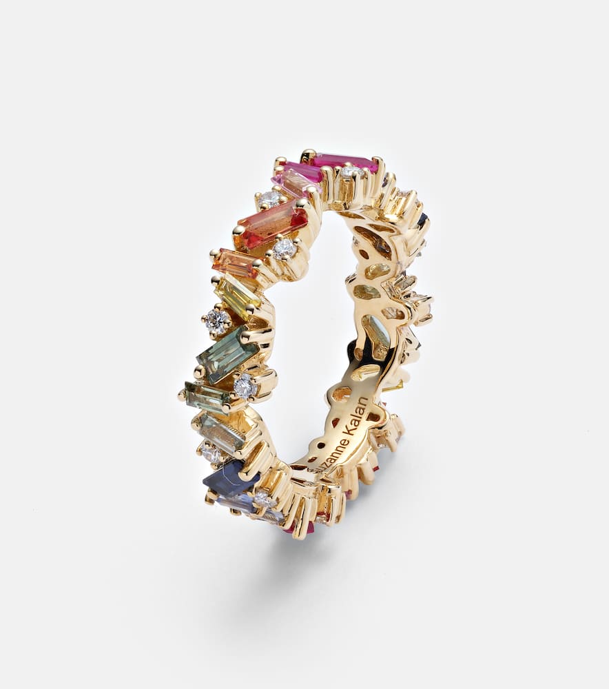 Rainbow Frenzy 18kt gold, diamond and sapphire ring