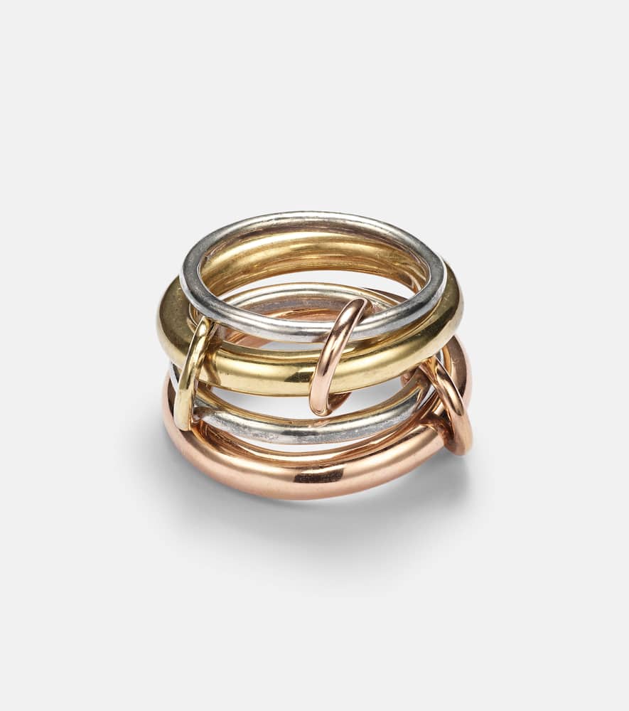 Cici Rose 18kt gold and sterling silver linked rings