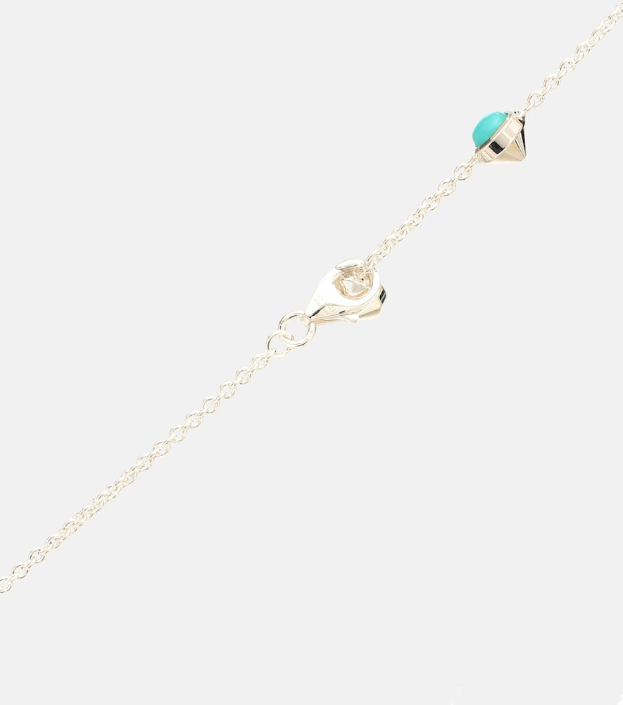 Double G mother-of-pearl and topaz-embellished sterling silver necklace