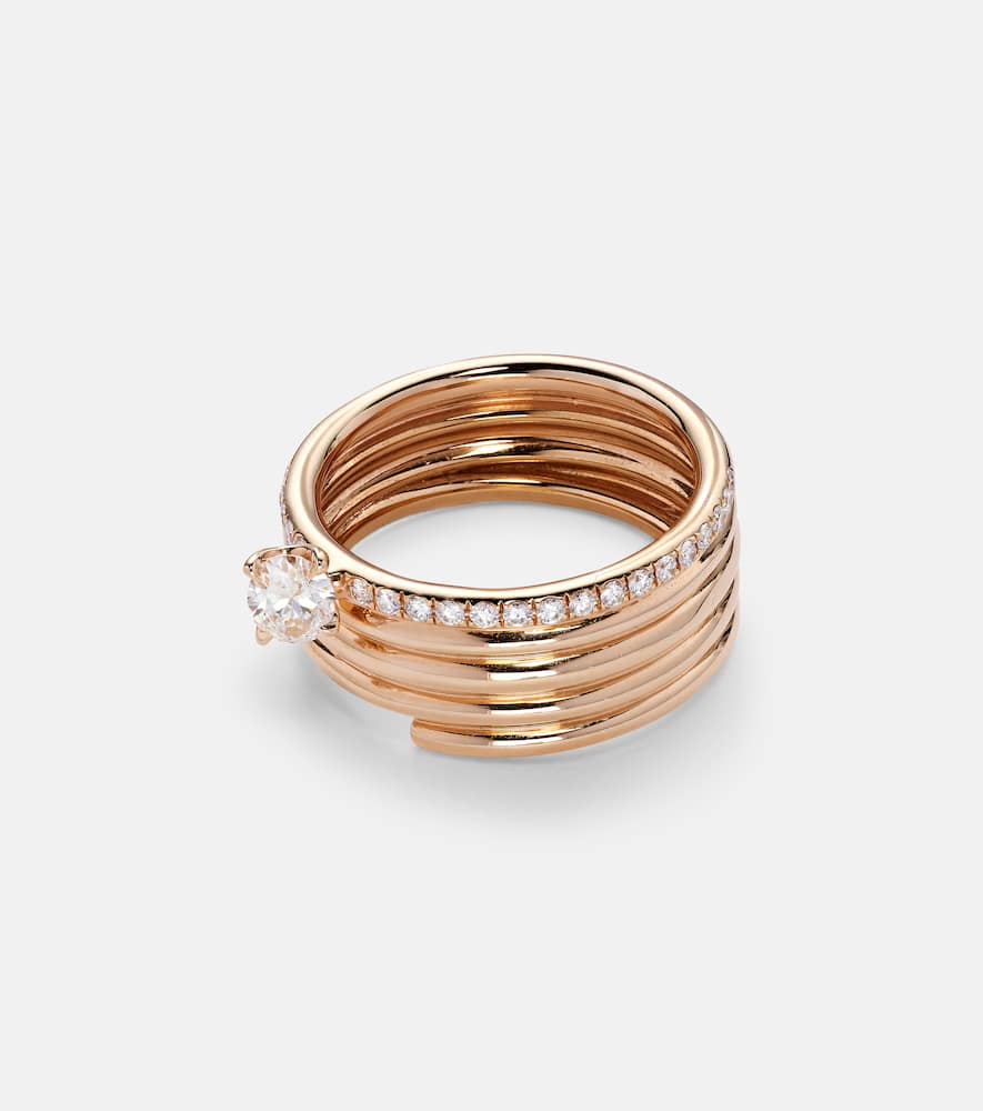 Blast 18kt rose-gold ring with diamonds