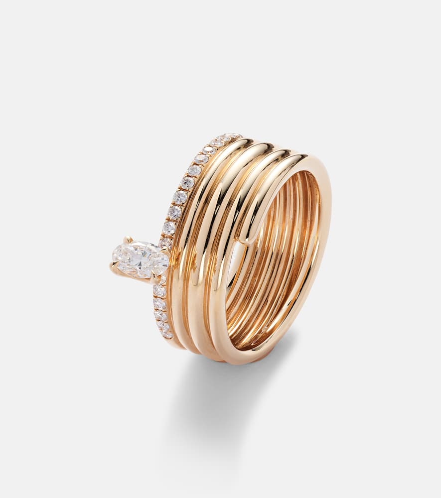 Blast 18kt rose-gold ring with diamonds