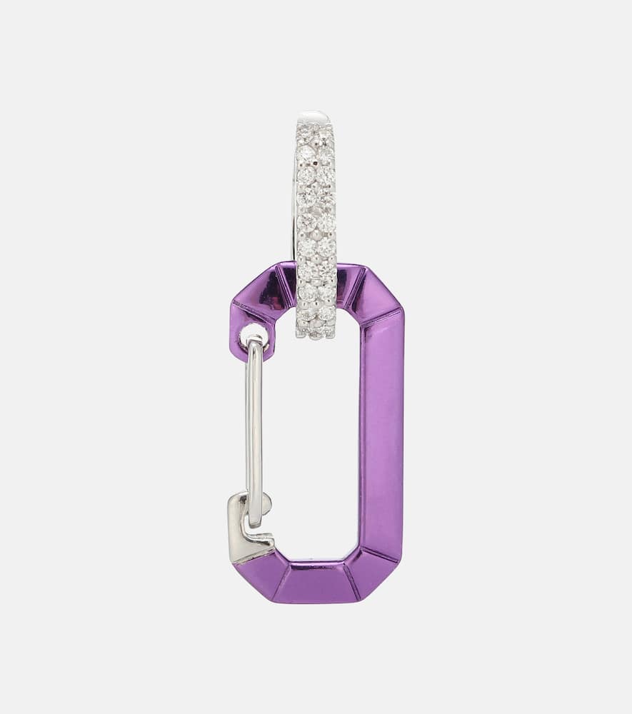 Eéra Chiara 18kt white gold and sterling silver single earring with diamonds