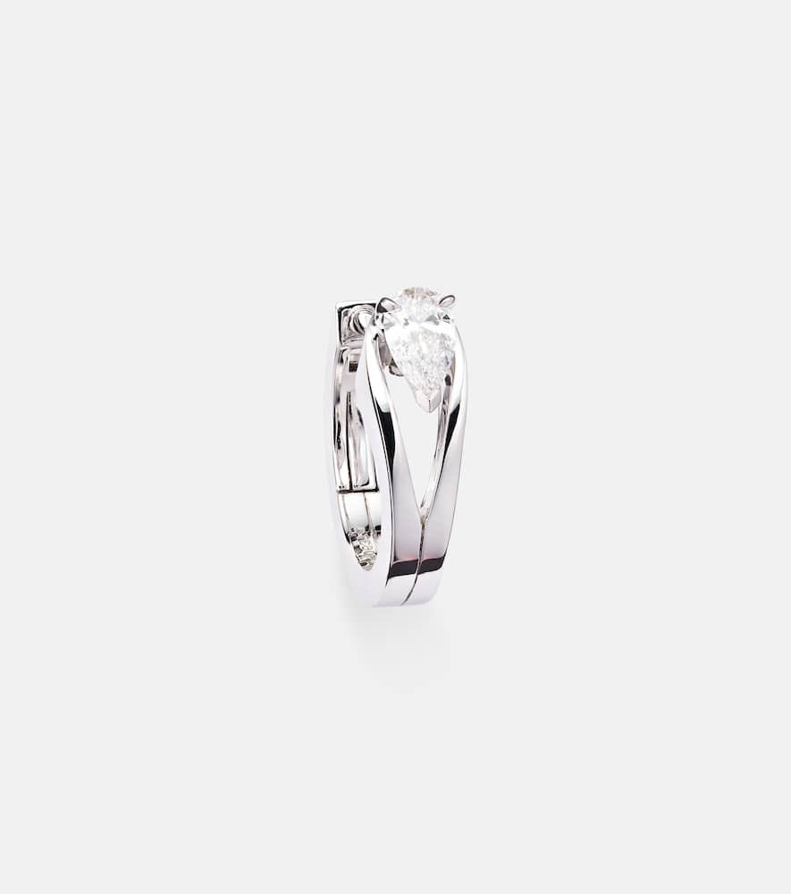 Serti Inversé XS 18kt white gold single earring with diamond