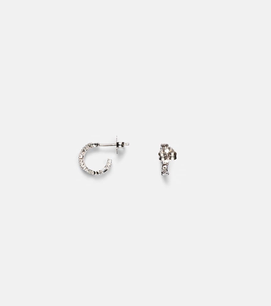 Fireworks 18kt white gold hoop earrings with diamonds