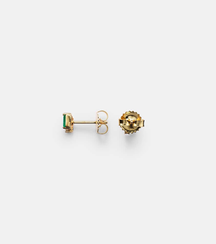 Fireworks 18kt gold earrings with emeralds and diamonds