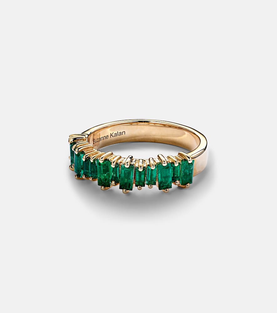 Fireworks 18kt gold ring with emeralds