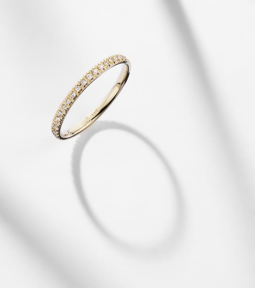 14kt yellow gold eternity ring with diamonds