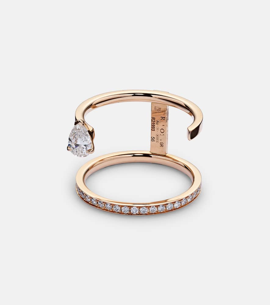 Serti Sur Vide 18kt rose gold ring with diamonds