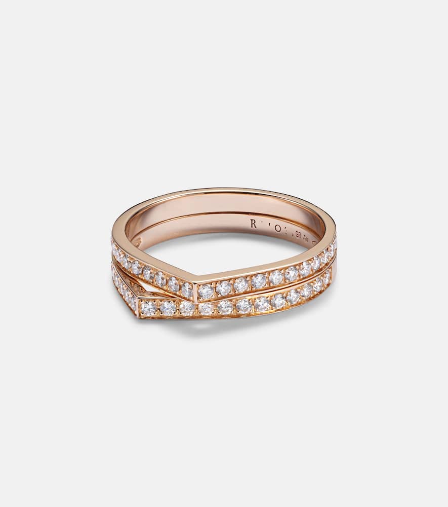 Antifer rose gold ring with diamonds