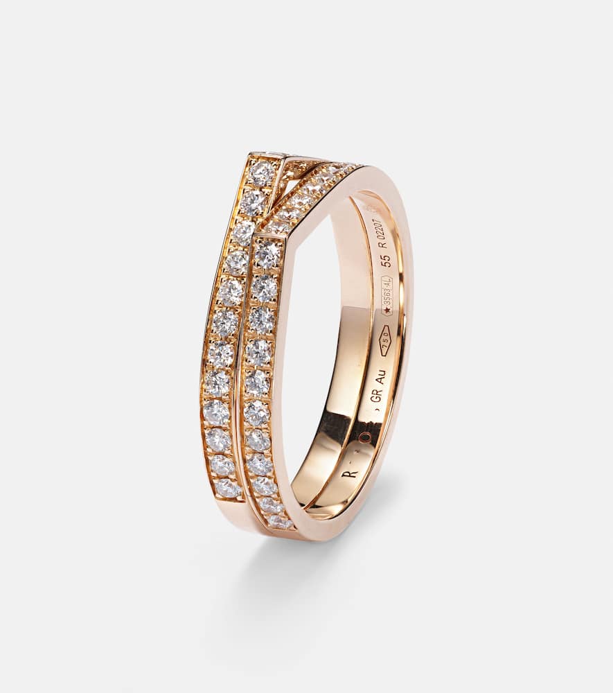 Antifer rose gold ring with diamonds