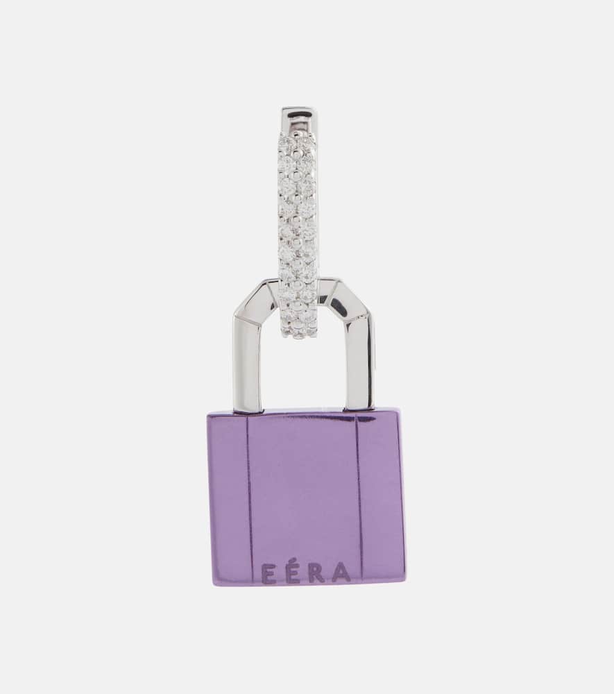 Eéra Lock Small 18kt white gold single earring with diamonds