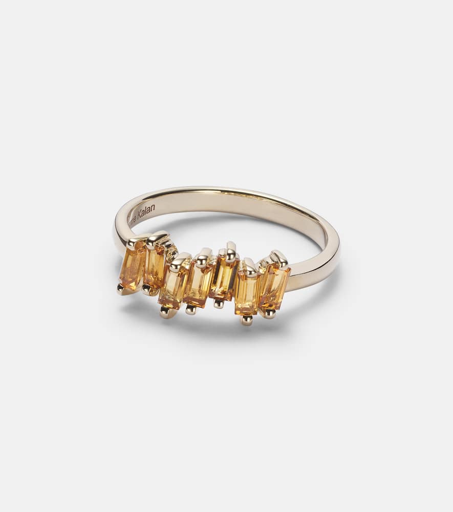14kt gold ring with citrine quartz