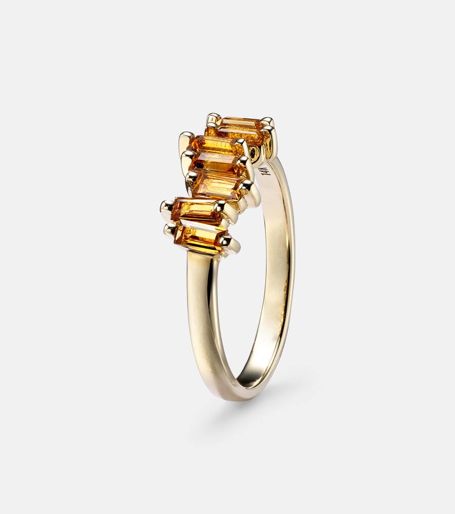14kt gold ring with citrine quartz