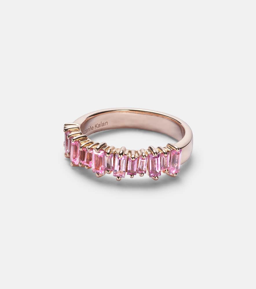 18kt rose gold ring with sapphires