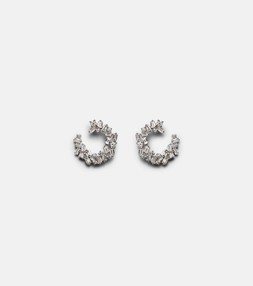 Chloé 18kt white gold hoop earrings with diamonds