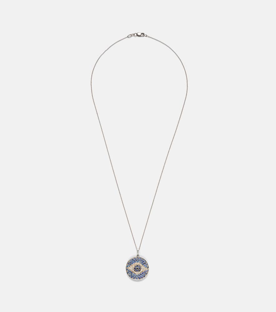 Dawn 18kt white gold necklace with diamonds and sapphires