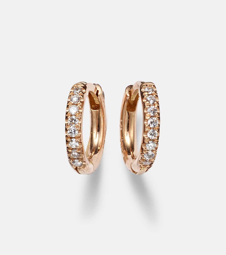 New Mini Hoops 18kt rose gold earrings with diamonds