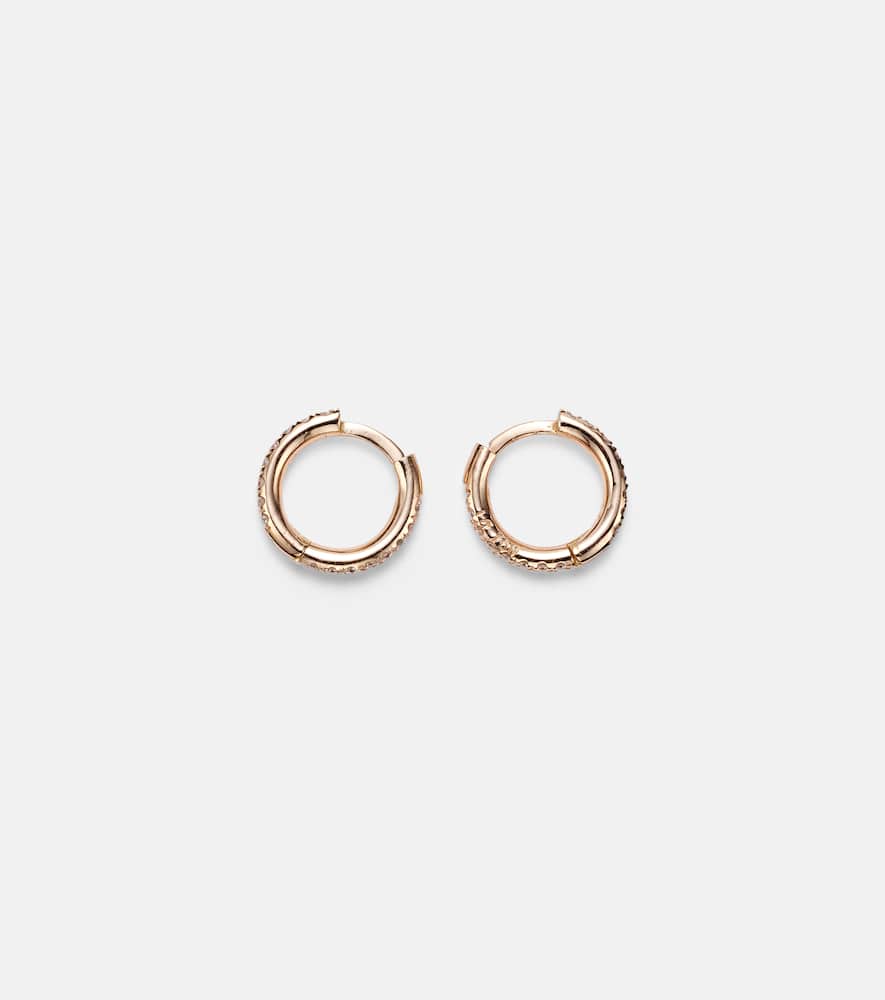 New Mini Hoops 18kt rose gold earrings with diamonds