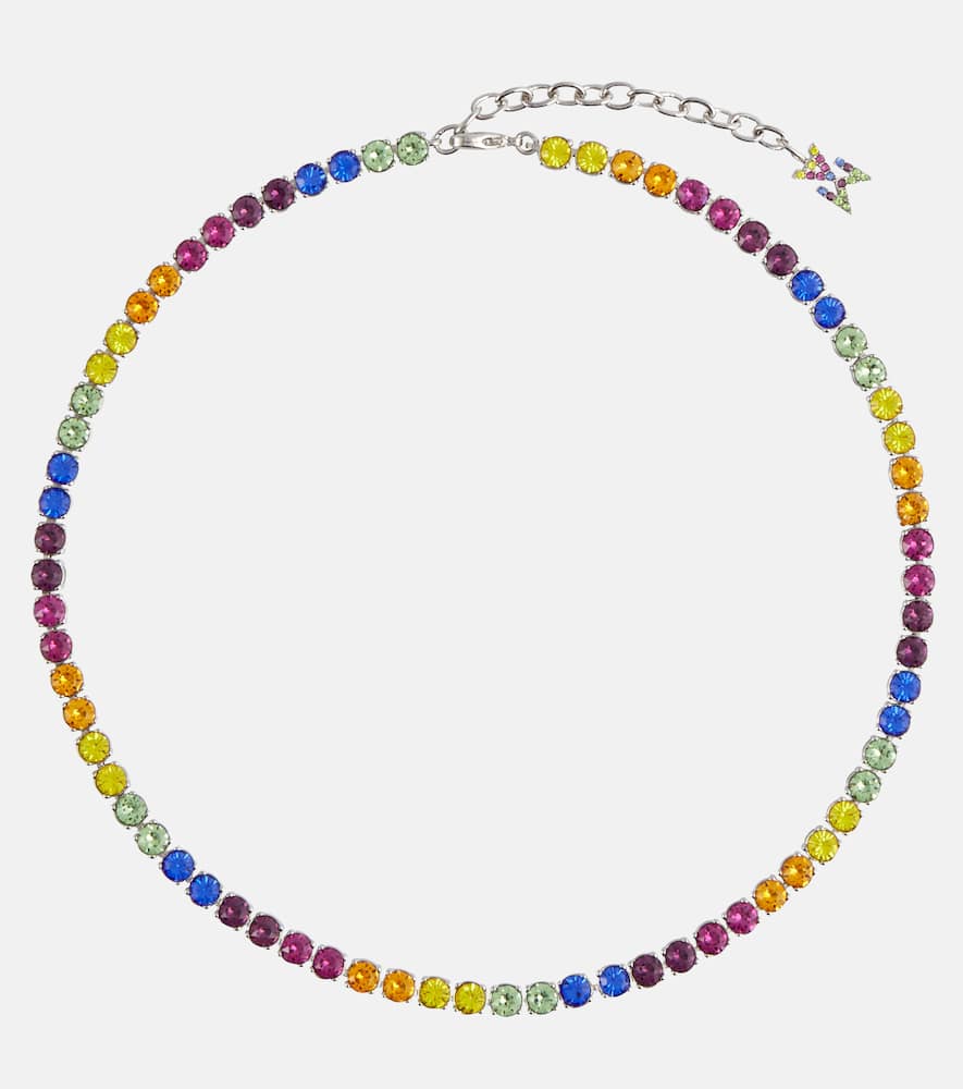 Tennis crystal-embellished necklace