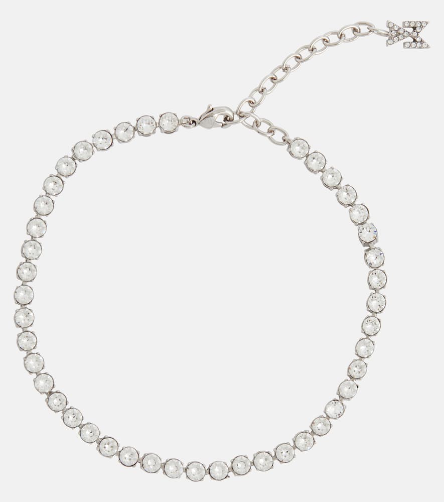 Tennis crystal-embellished anklet