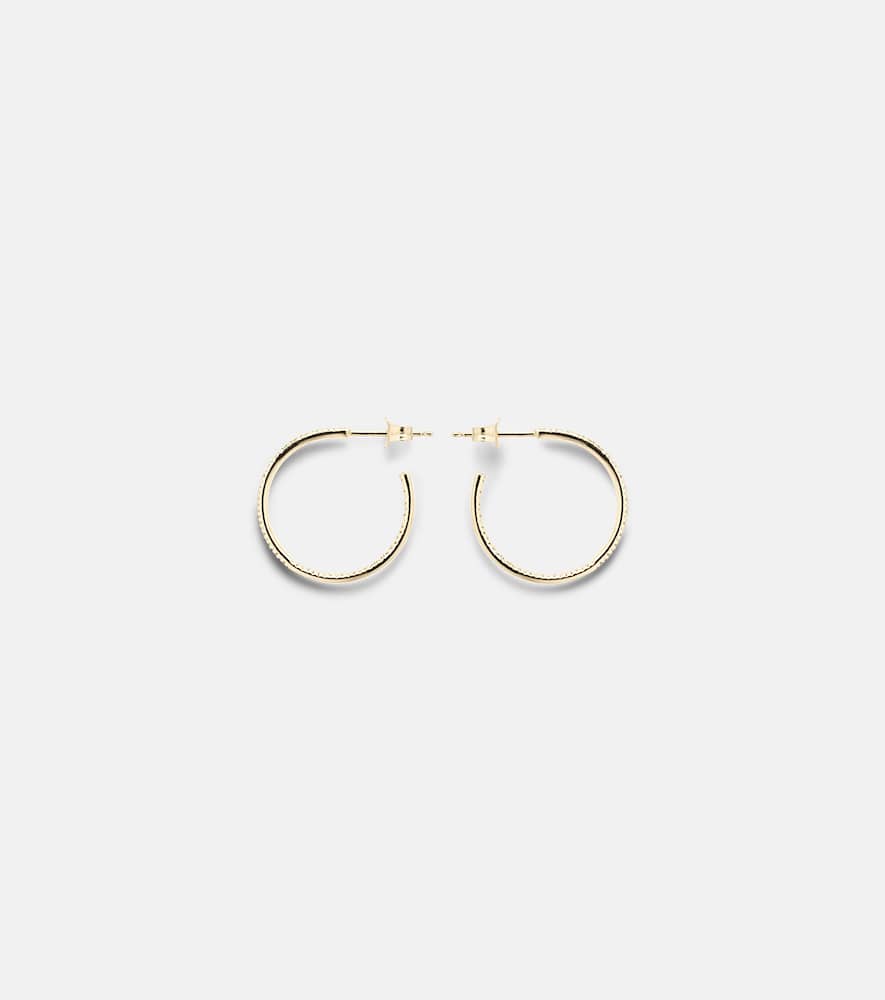 14kt gold hoop earrings with diamonds