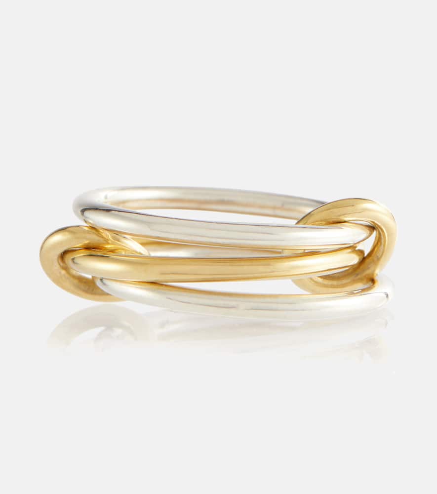 Solarium 18kt yellow gold and sterling silver linked rings