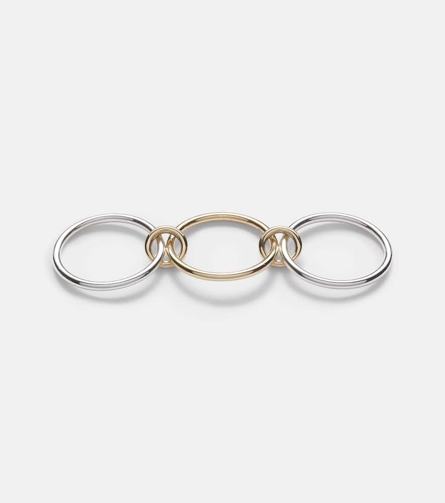 Solarium 18kt yellow gold and sterling silver linked rings