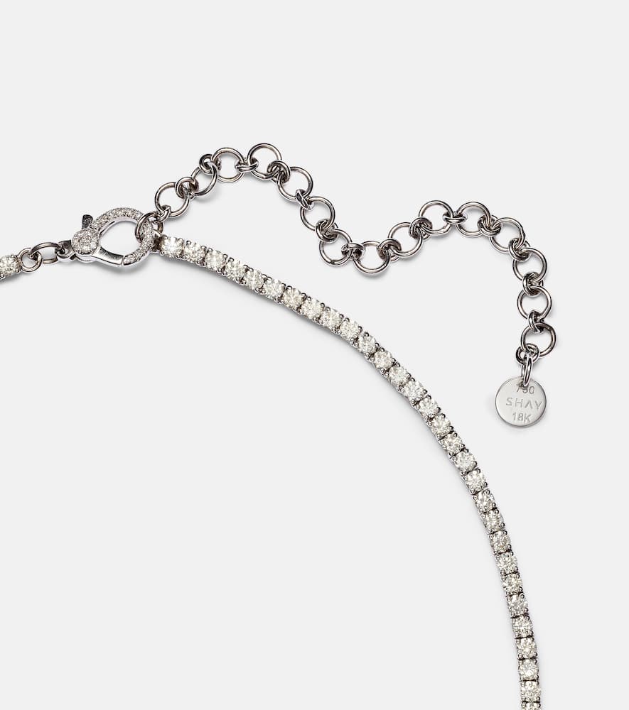 18kt white gold choker with diamonds