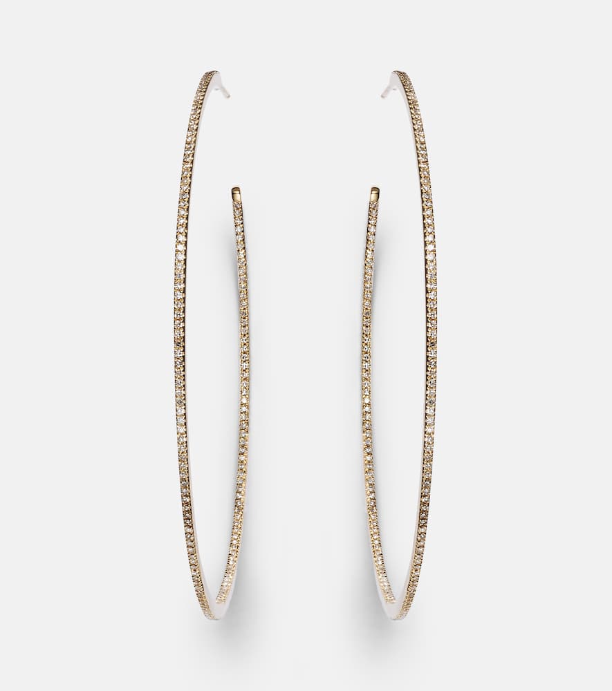 XL 18kt yellow gold hoop earrings with diamonds