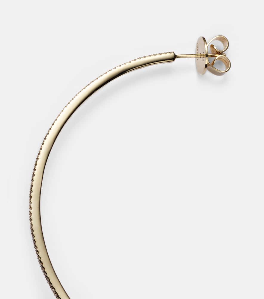 XL 18kt yellow gold hoop earrings with diamonds