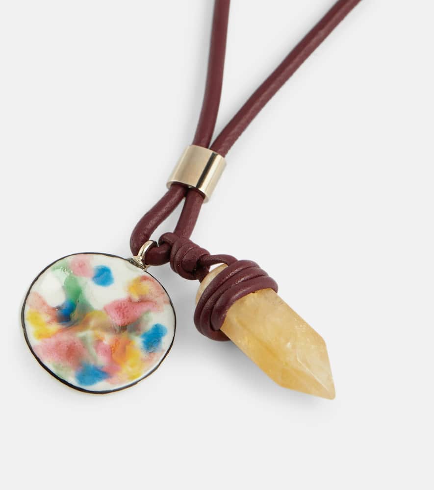 Chloé Jemma leather and quartz necklace