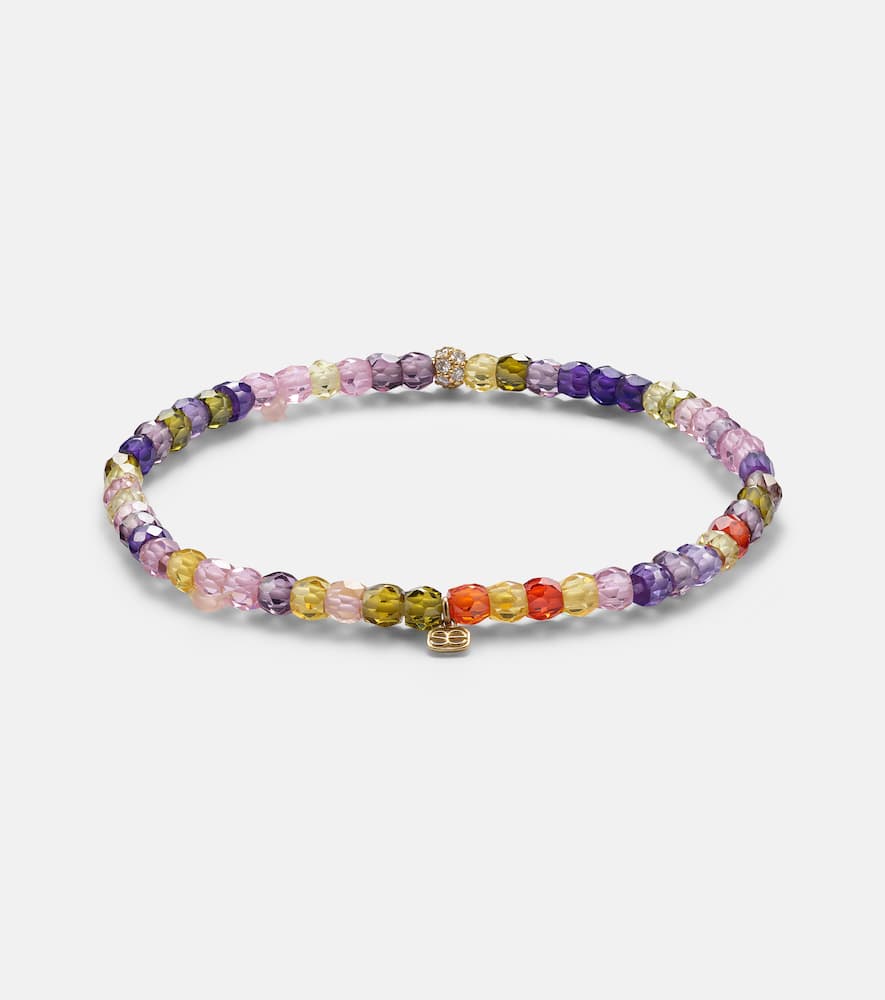 14kt gold zirconia bracelet with diamonds