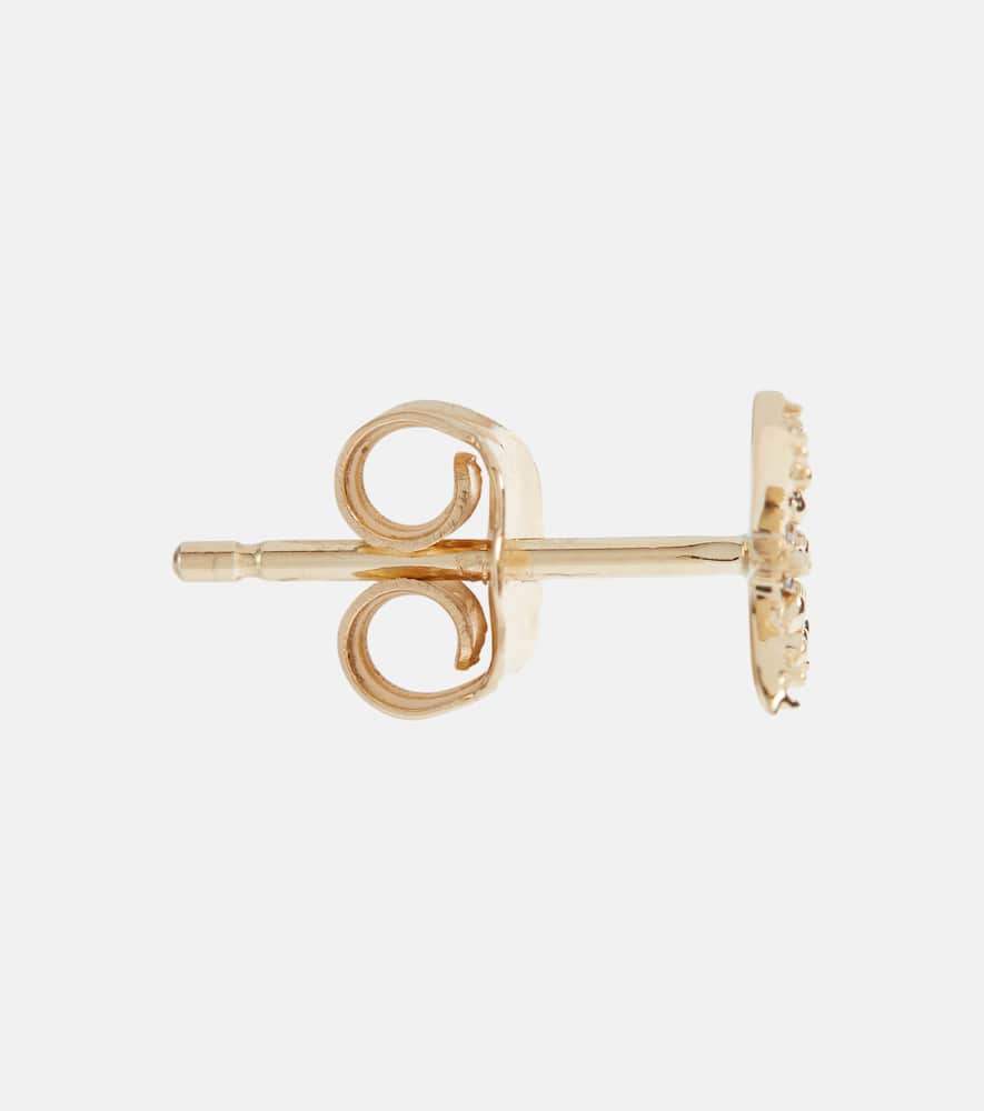 Starbust 14kt yellow gold stud earring with diamonds
