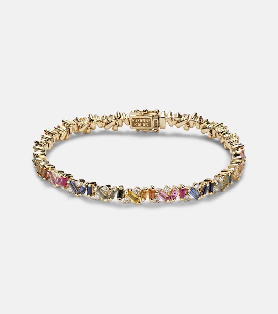 Fireworks 18kt yellow gold bracelet with diamonds and sapphires