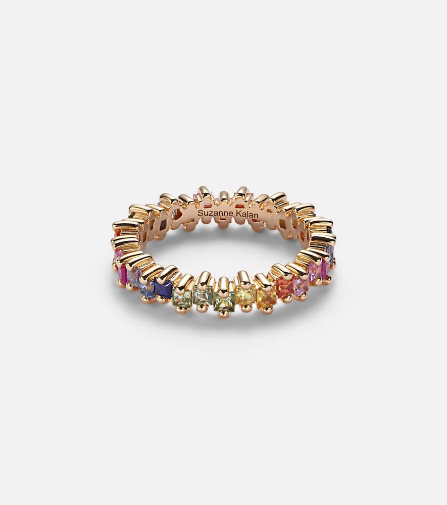 Rainbow 18kt gold ring with sapphires